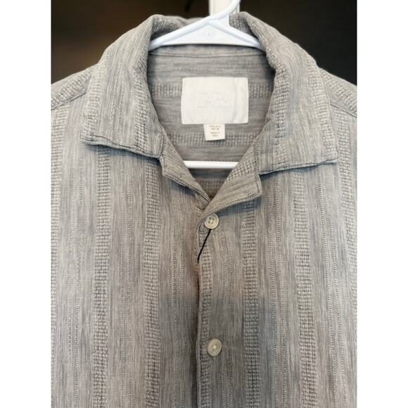 Zara men’s button down camp shirt 100% cotton Small - Picture 2 of 10